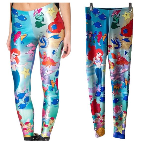 Blackmilk Disney The Little Mermaid Leggings pants sz Small - multicolored - Picture 1 of 15
